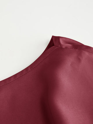 Satin Boat Neck Cloak Sleeve Bolero Flared Maxi Dress