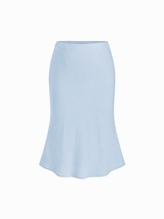 Linen-blend Mid Rise Mermaid Midi Skirt