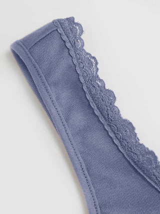 High Stretch Cotton-blend Scoop Neckline Lace Trim Tank Top
