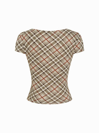 Good Handwriting Plaid Asymmetrical Top