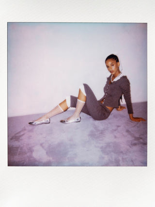 POLKA DOT LACE OVER THE CALF SOCKS