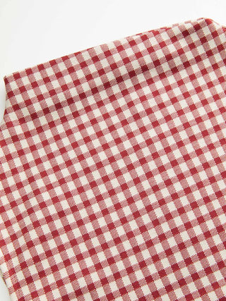 Gingham Stand Collar Asymmetrical Hem Ruched Knotted Top