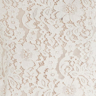 Cotton-blend Lace Scoop Neckline Short Sleeve Top