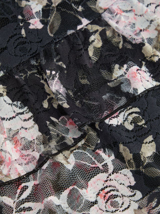 Lace Floral Sweetheart Tiered Mini Dress