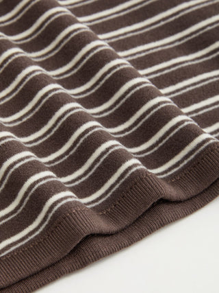 Striped V-neck Long Sleeve Top & Low Rise Shorts Loungewear Set