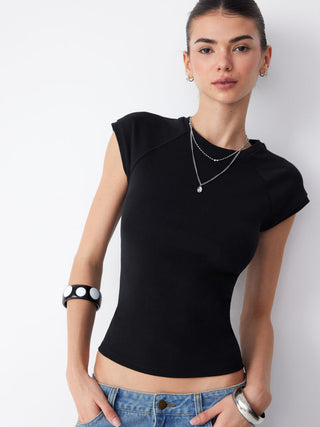 Cotton-blend High Stretch Raglan Sleeve Tee