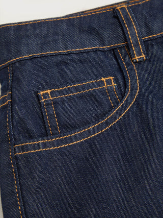 Solid Wave Trim Jean Shorts