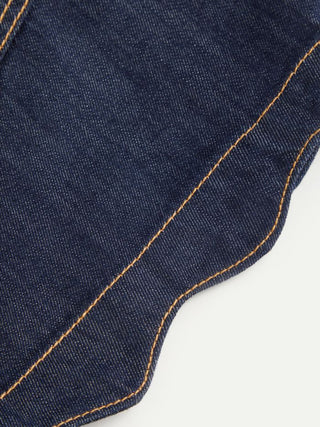 Solid Wave Trim Jean Shorts