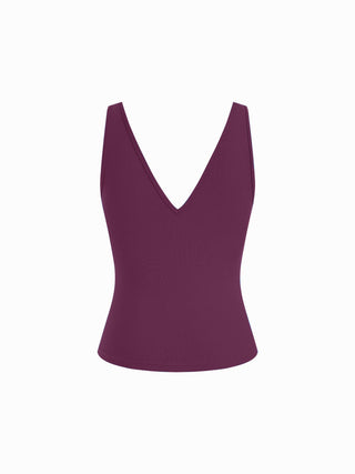 Cotton-blend High Stretch V-neck Tank Top