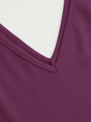 Cotton-blend High Stretch V-neck Tank Top