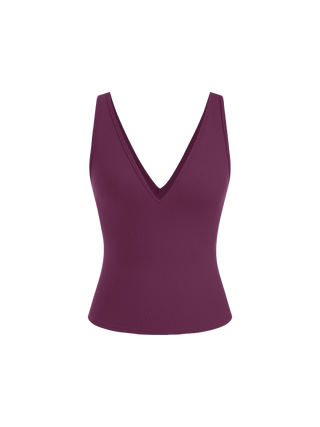 Cotton-blend High Stretch V-neck Tank Top