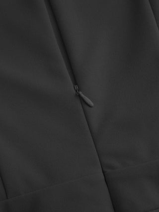 Boat Neck Pleated Metal Detail Mid Rise Romper With Belt
