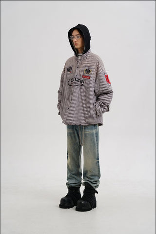 [MASONPRINCE] Plaid Hooded Shirt Jacket