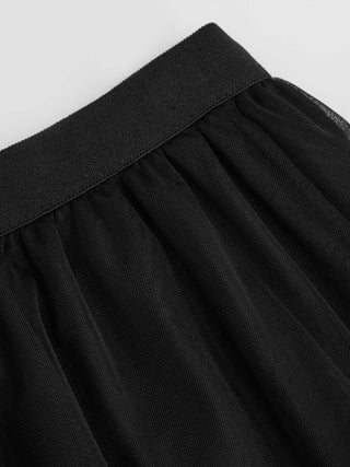 Chiffon Mid Rise Asymmetrical Ruffle Midi Skirt