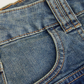 Stretch Cider Denim Low Rise Pocket Micro Shorts
