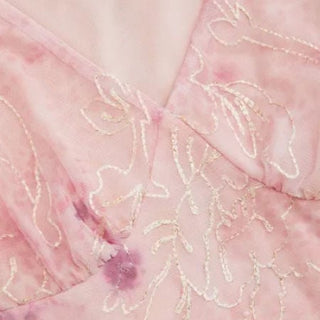 V-neck Floral Embroidery Sheer Tank Top