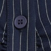 Striped Short Sleeve Ruched Drawstring Shirt