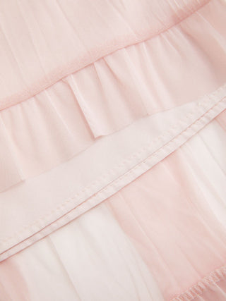 Chiffon Mid Rise Ruffle Hem Tiered Maxi Skirt
