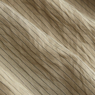 Striped Puff Sleeve Metal Detail Belted Blouse