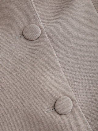 Notched Collar Bell Sleeve Button Blazer