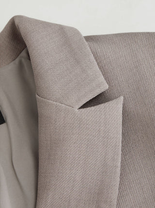 Notched Collar Bell Sleeve Button Blazer