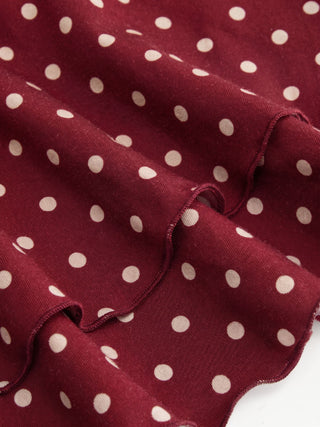 Chiffon Polka Dot Halter Neckline Ruffled Tie Back Mini Dress