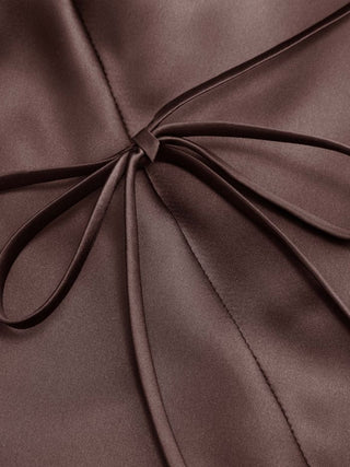 Satin Strapless Tie Back Maxi Dress