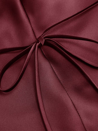 Satin Strapless Tie Back Maxi Dress