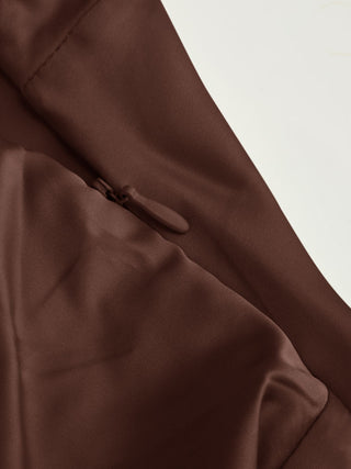 Satin Halter Neckline Backless Bowknot A-line Mini Dress