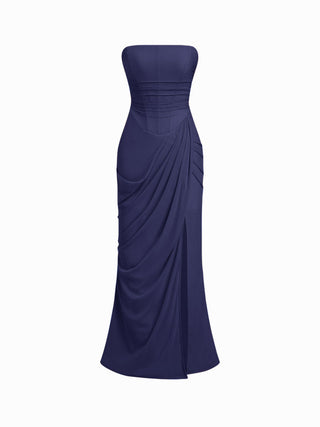 Mesh Bandeau Lace up Bodycon Maxi Dress