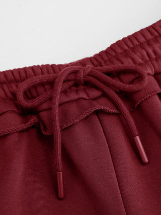 Terry Mid Rise Lettuce Trim Wide Leg Capri Sweatpants