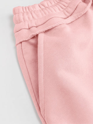 Terry Mid Rise Lettuce Trim Wide Leg Capri Sweatpants