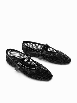 RHINESTONE MESH BUCKLE FLATS