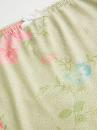 Mesh Mid Rise Floral Bowknot Lettuce Trim Mermaid Maxi Skirt