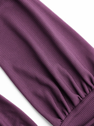 V-neck Ruched Wide Leg Jumpsuit
