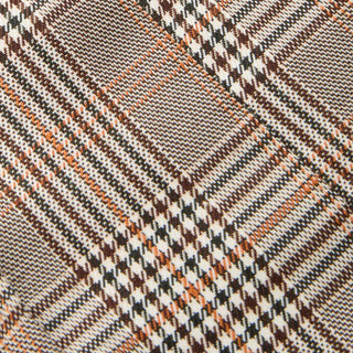 Plaid Notched Collar Mid-length Sleeve Button Through Ruched Blouse
