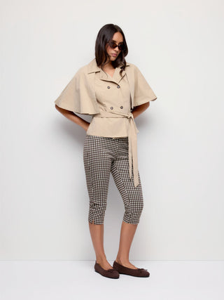 Low Rise Gingham Split Hem Leggings Capris