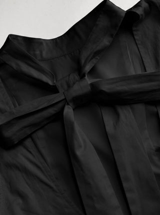 Cotton High Neck Backless Bowknot A-line Maxi Dress
