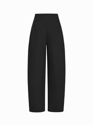 High Rise Pleated Pocket Barrel-leg Long Trousers