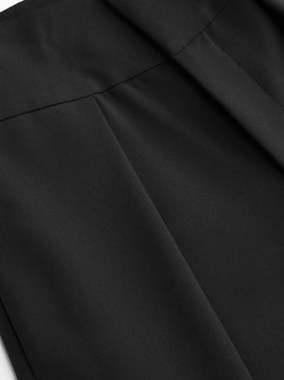 High Rise Pleated Pocket Barrel-leg Long Trousers
