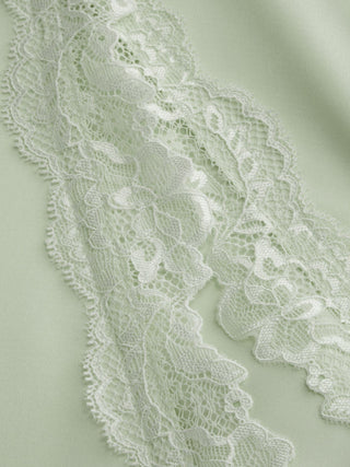 Satin Lace Trim Split Mermaid Maxi Dress