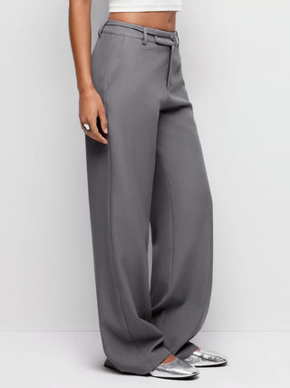 Low Rise Straight Leg Trousers With Belt
