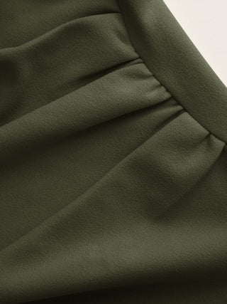 Round Neckline Ruched Maxi Dress