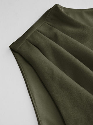Round Neckline Ruched Maxi Dress
