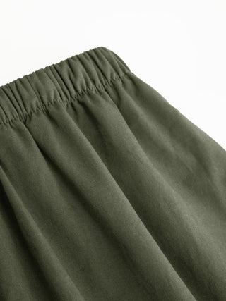 Cotton Mid Rise Drawstring Oversized Bermuda Shorts