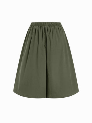 Cotton Mid Rise Drawstring Oversized Bermuda Shorts