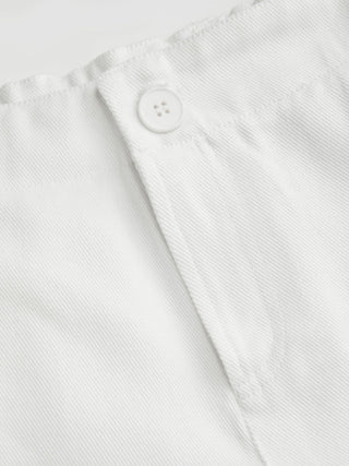Cotton-blend Mid Rise Striped Cargo Barrel-leg Capri Trousers