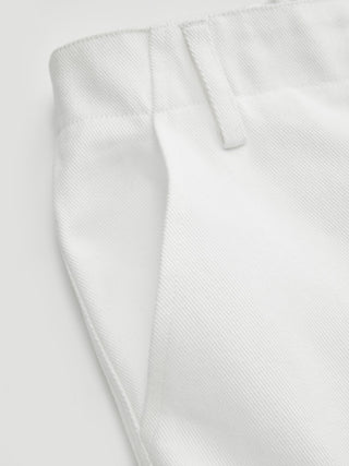 Cotton-blend Mid Rise Striped Cargo Barrel-leg Capri Trousers