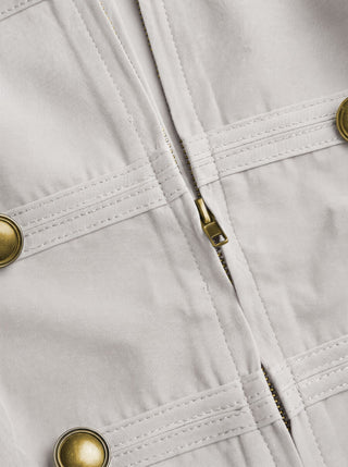 Stand Collar Metal Detail Zip Through Jacket Vest