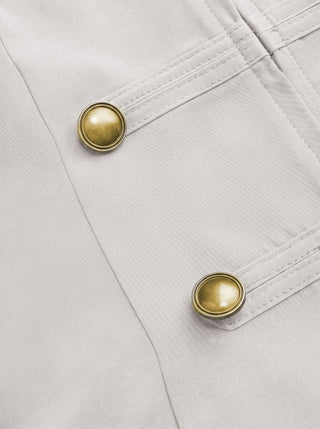 Stand Collar Metal Detail Zip Through Jacket Vest